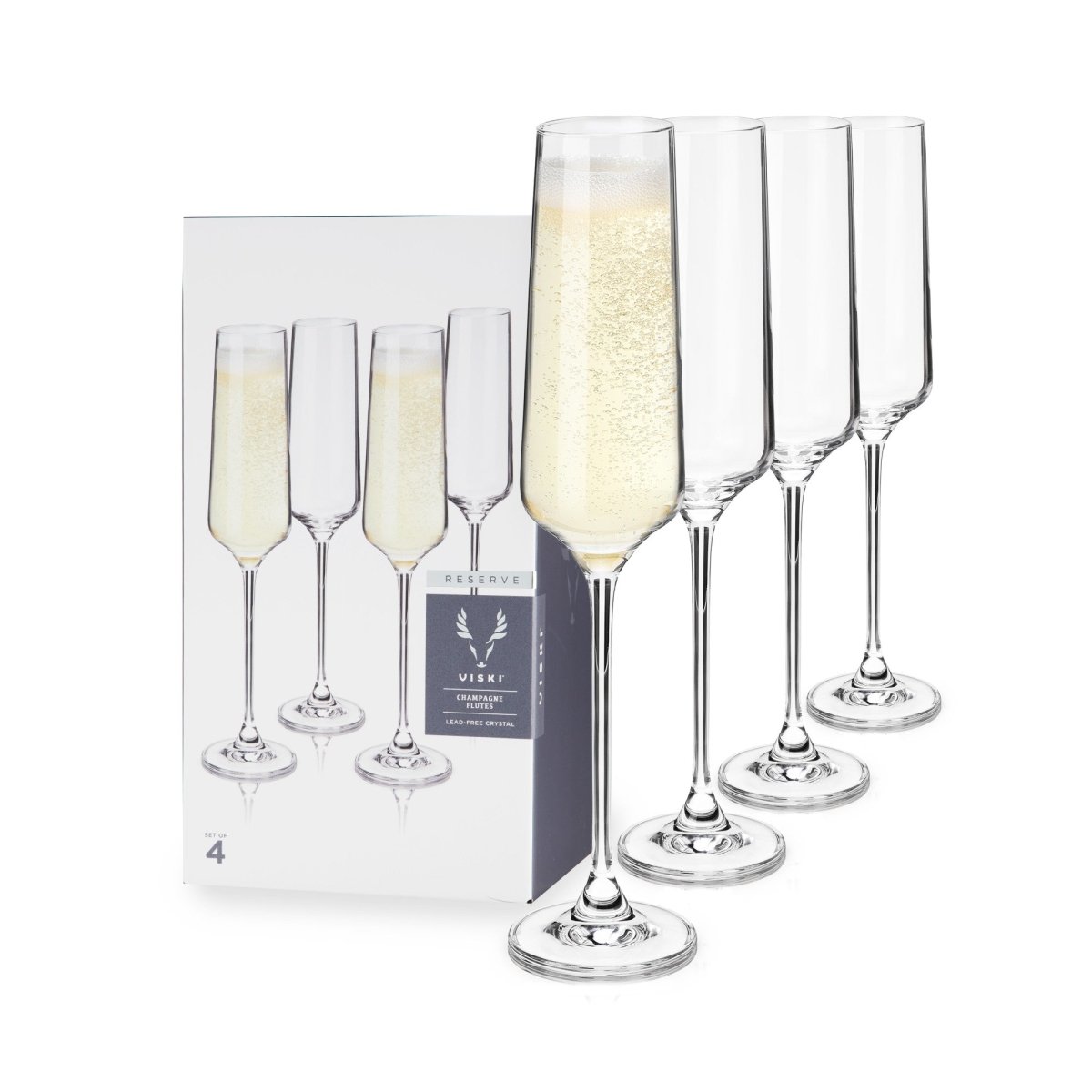JoyJolt Champagne Flutes – Layla Collection Crystal Champagne  Glasses Set of 4 – 6.7 Ounce Capacity – Ideal for Home Bar, Special  Occasions – Made in Europe: Champagne Glasses
