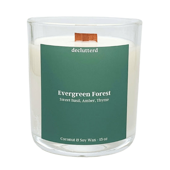 declutterd Evergreen Forest Wood Wick Candle - lily & onyx