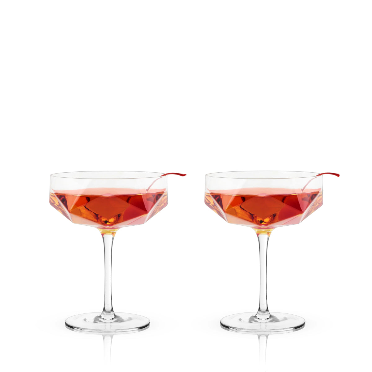 Viski Faceted Crystal Coupes - lily & onyx
