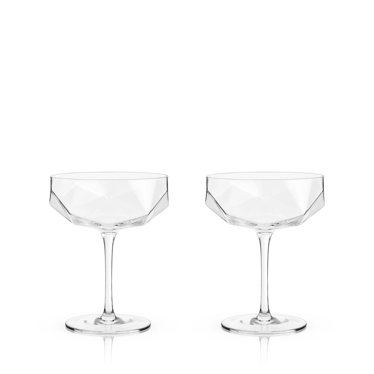 Viski Faceted Crystal Coupes - lily & onyx