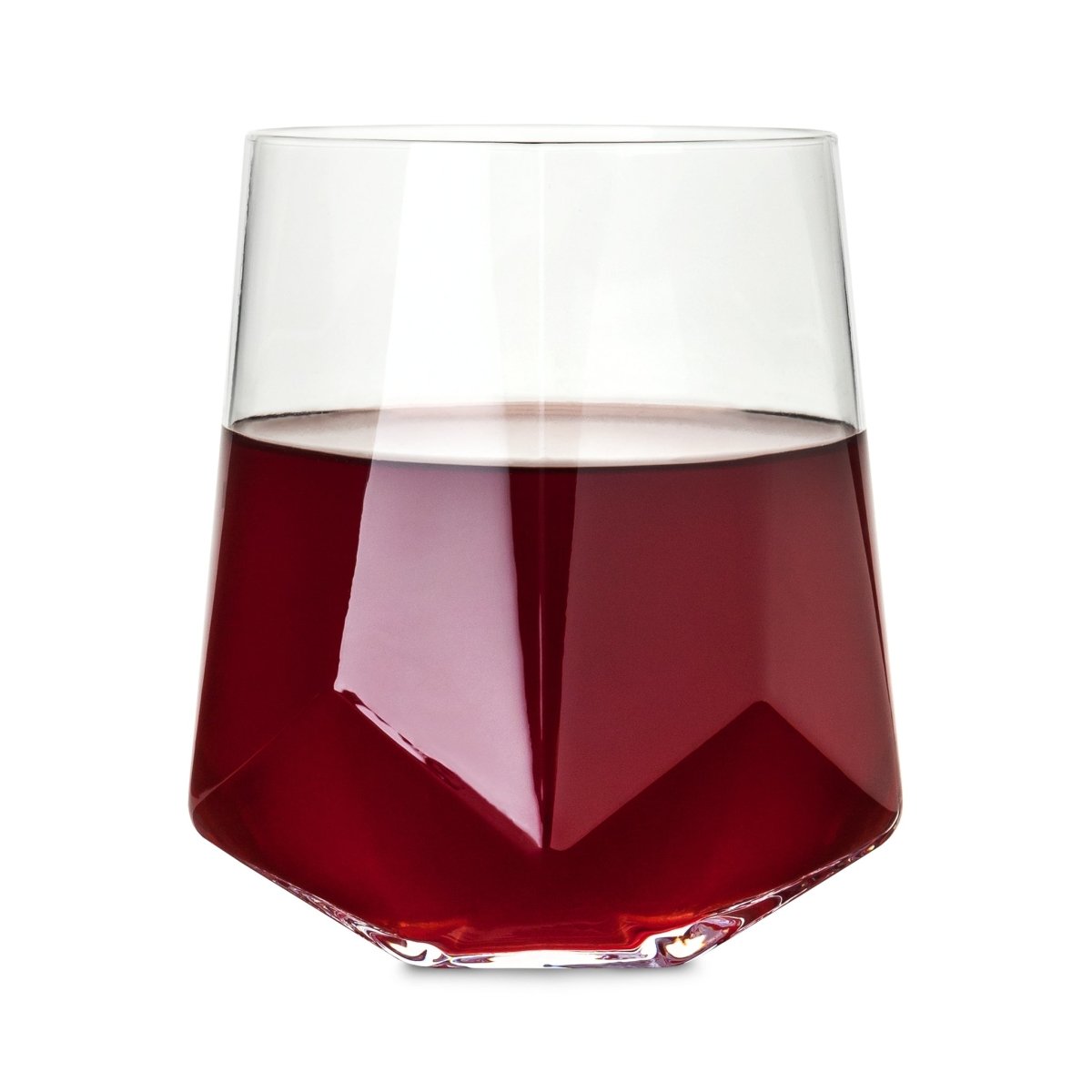 Viski Faceted Crystal Wine Glasses - lily & onyx
