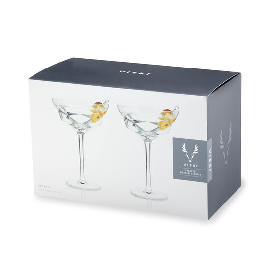 Load image into Gallery viewer, Viski Faceted Martini Glasses - lily &amp;amp; onyx

