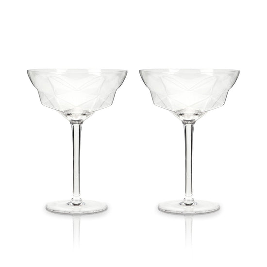 Viski Faceted Martini Glasses
