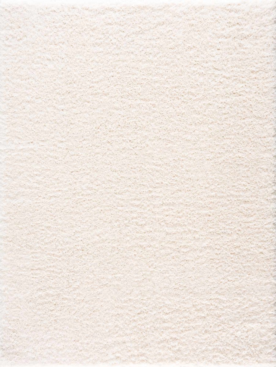 Hauteloom Faina Solid Cream Shag Rug Washable - lily & onyx