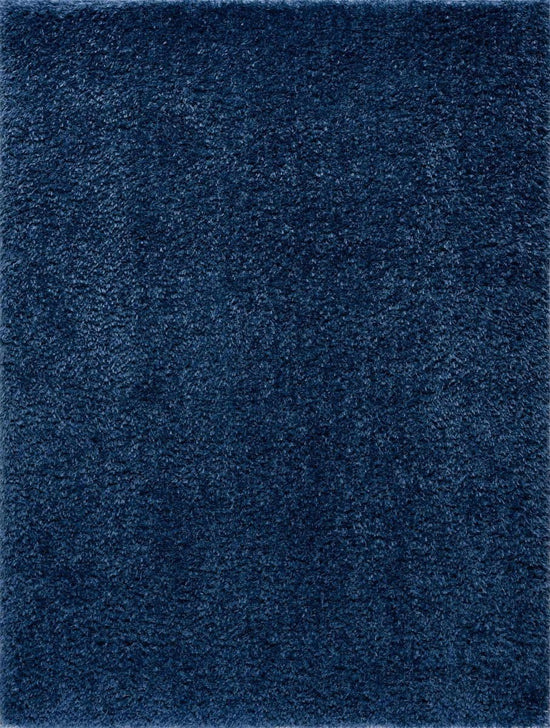 Hauteloom Faina Solid Dark Blue Washable Shag Rug - lily & onyx