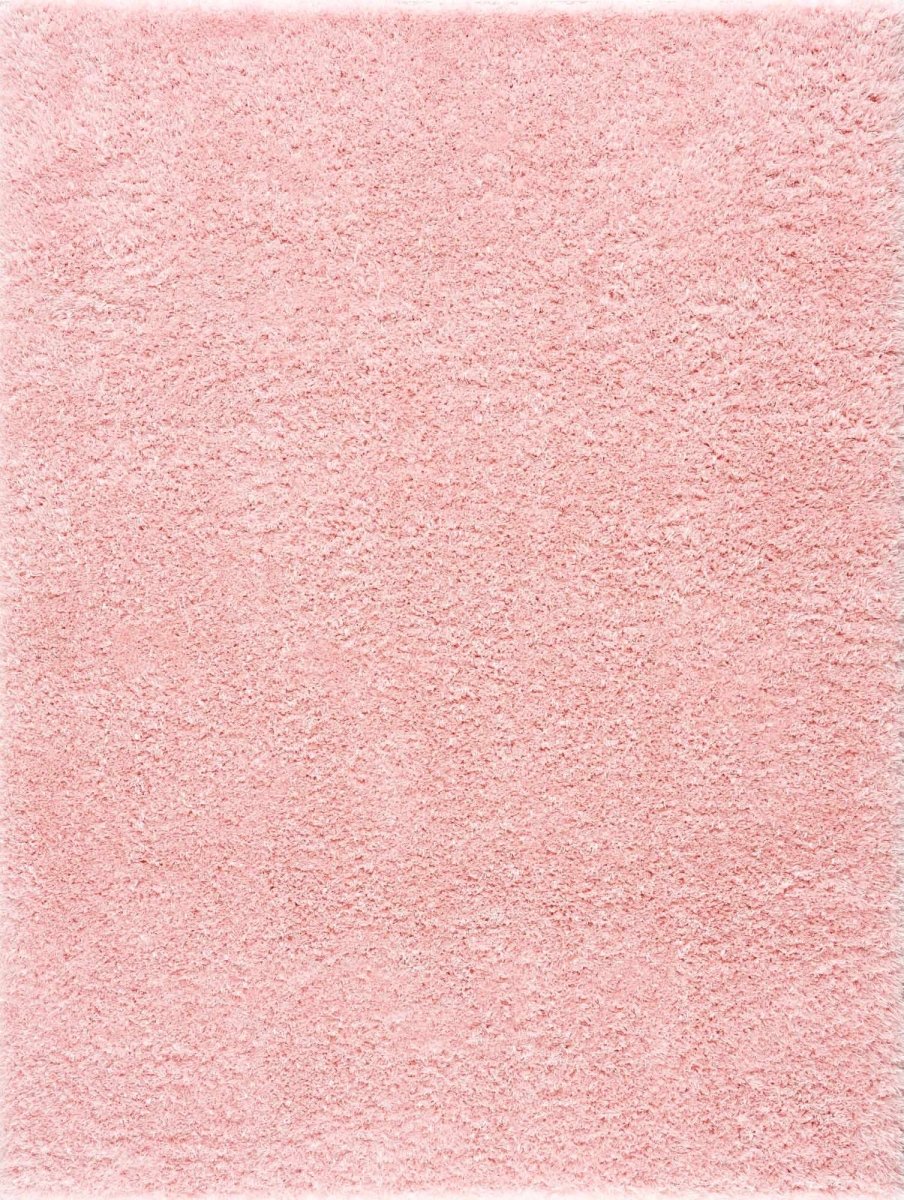 Hauteloom Faina Solid Pink Washable Shag Rug - lily & onyx