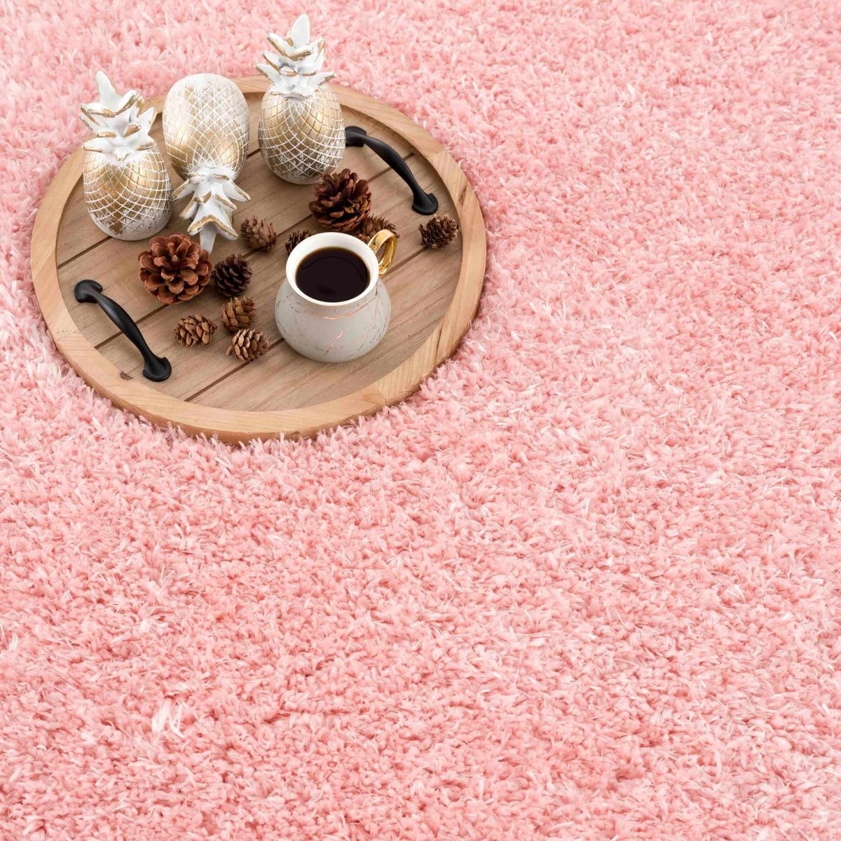 Hauteloom Faina Solid Pink Washable Shag Rug - lily & onyx