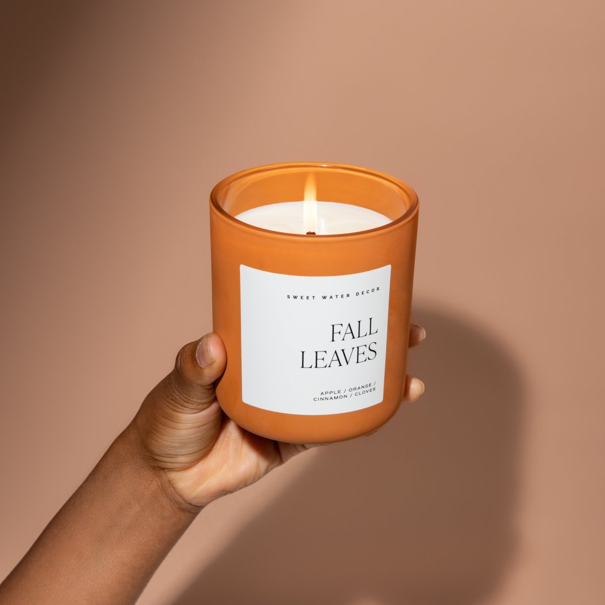 Sweet Water Decor Fall Leaves Soy Candle - Orange Matte Jar - 15 oz - lily & onyx