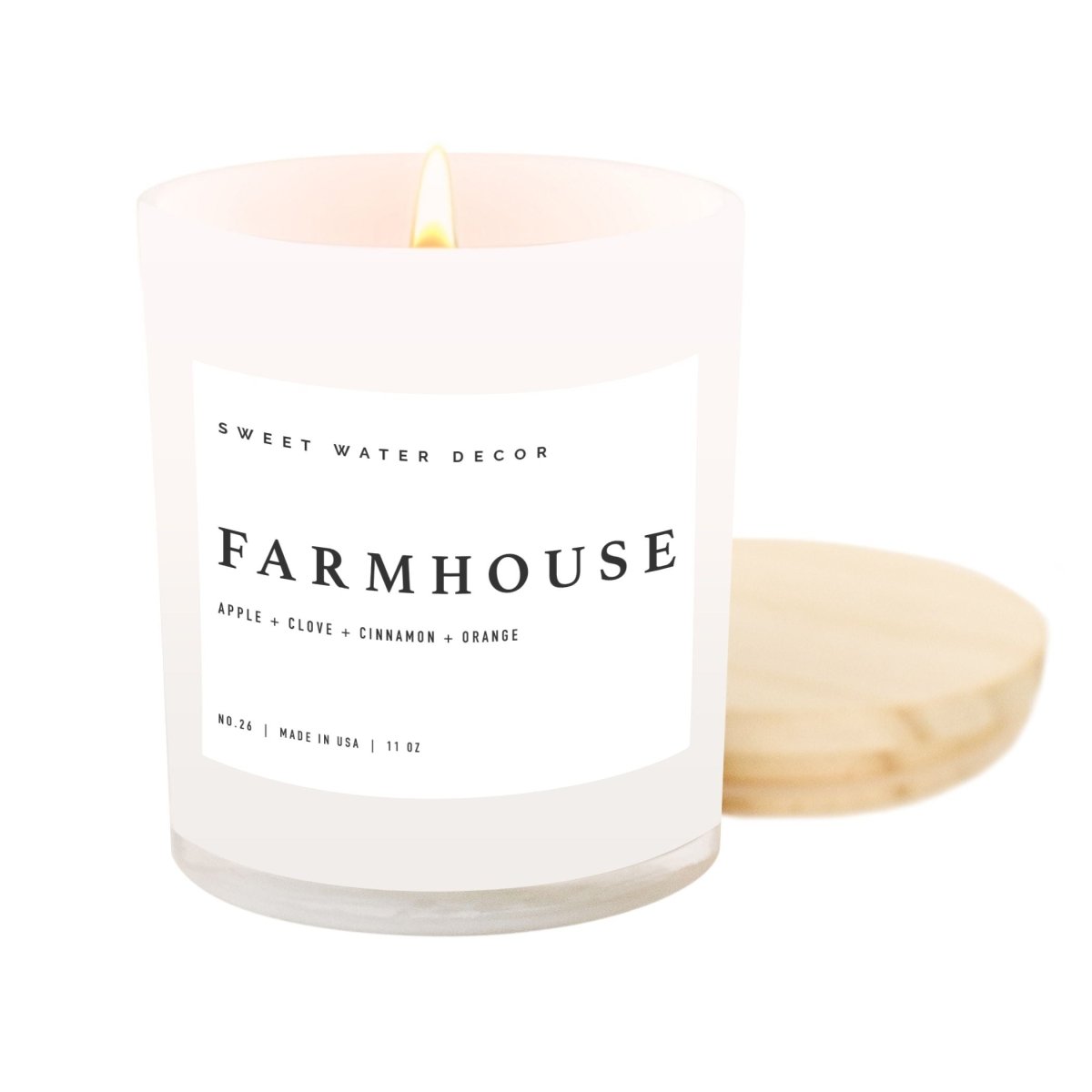 Sweet Water Decor Farmhouse Soy Candle - White Jar - 11 oz - lily & onyx