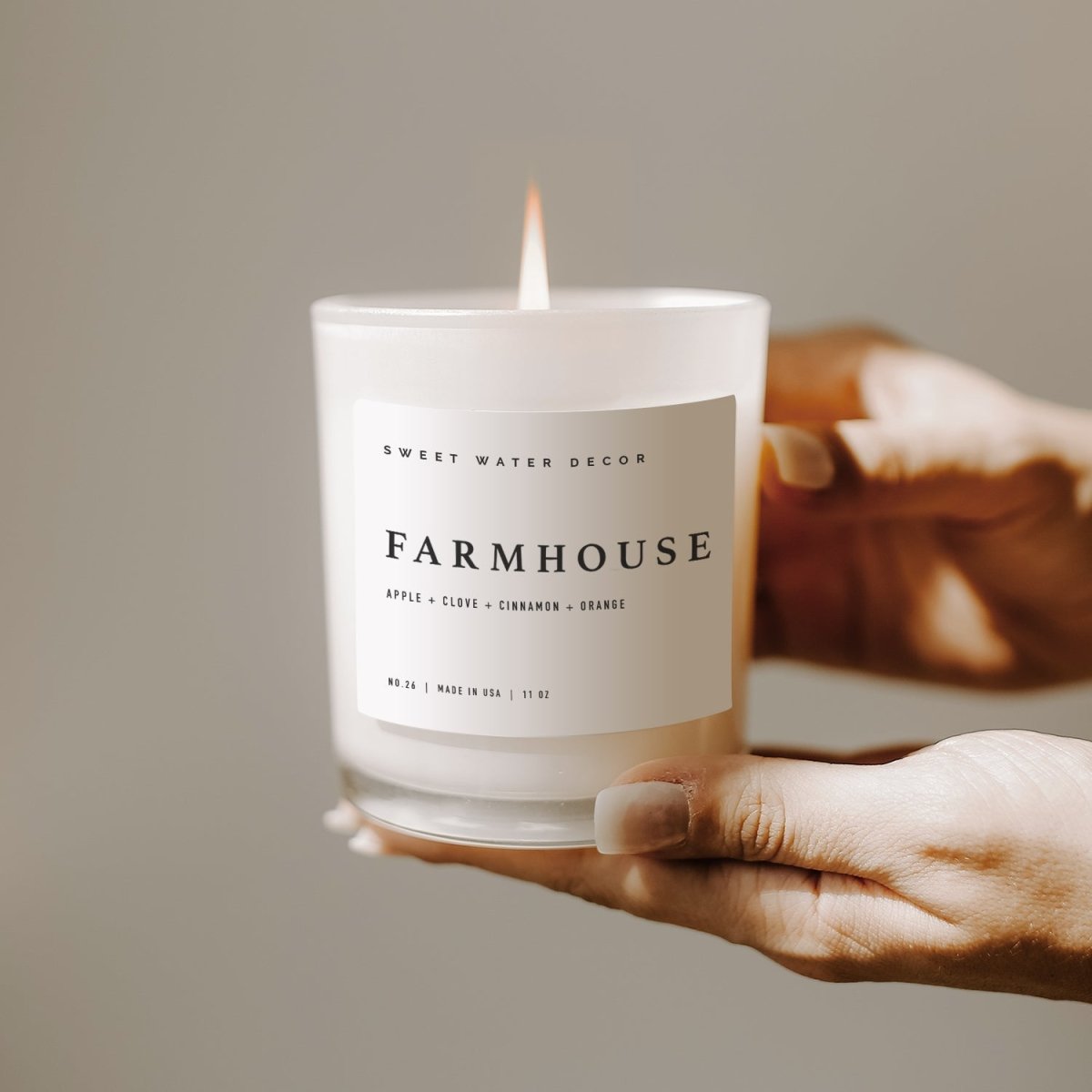 Sweet Water Decor Farmhouse Soy Candle - White Jar - 11 oz - lily & onyx