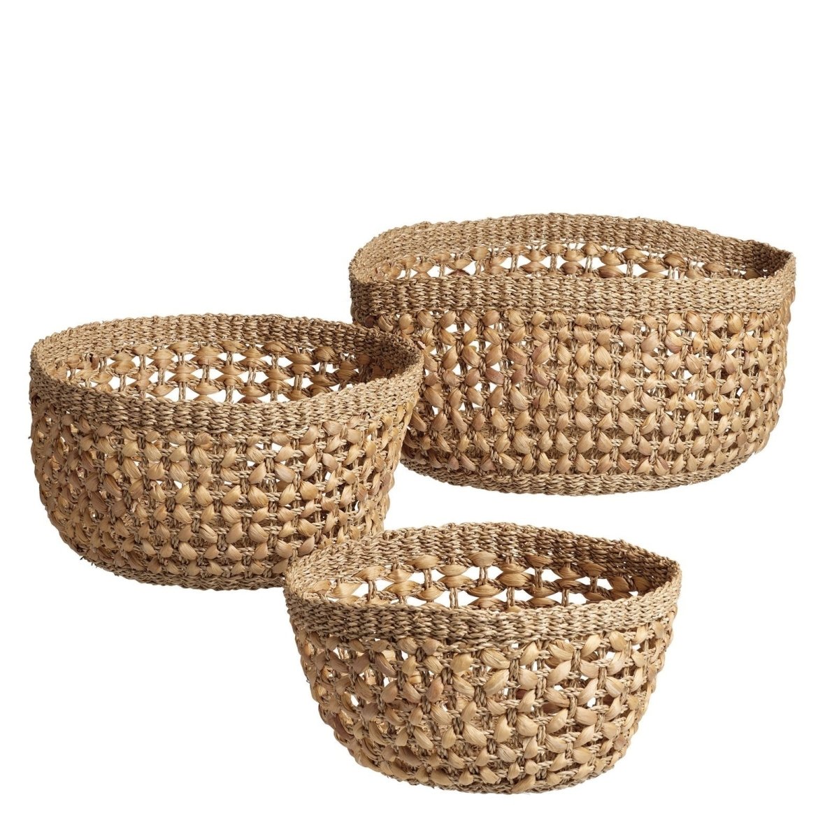 texxture Fasano Water Hyacinth Basket, Set of 3 - lily & onyx