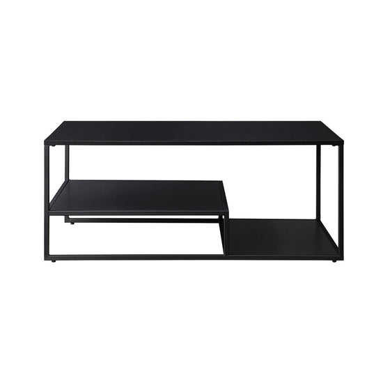 Walker Edison Fasi 40" Metal and Wood Coffee Table with Tiered Shelves - lily & onyx