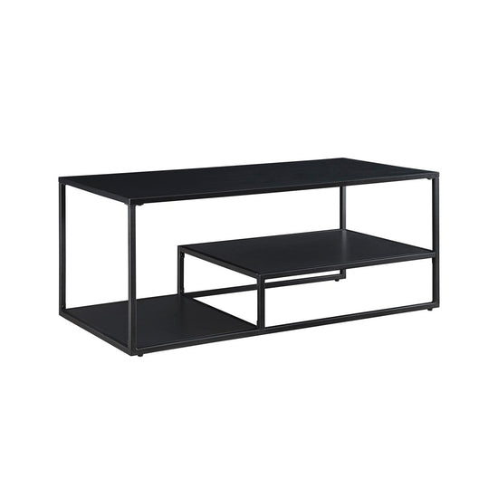 Walker Edison Fasi 40" Metal and Wood Coffee Table with Tiered Shelves - lily & onyx