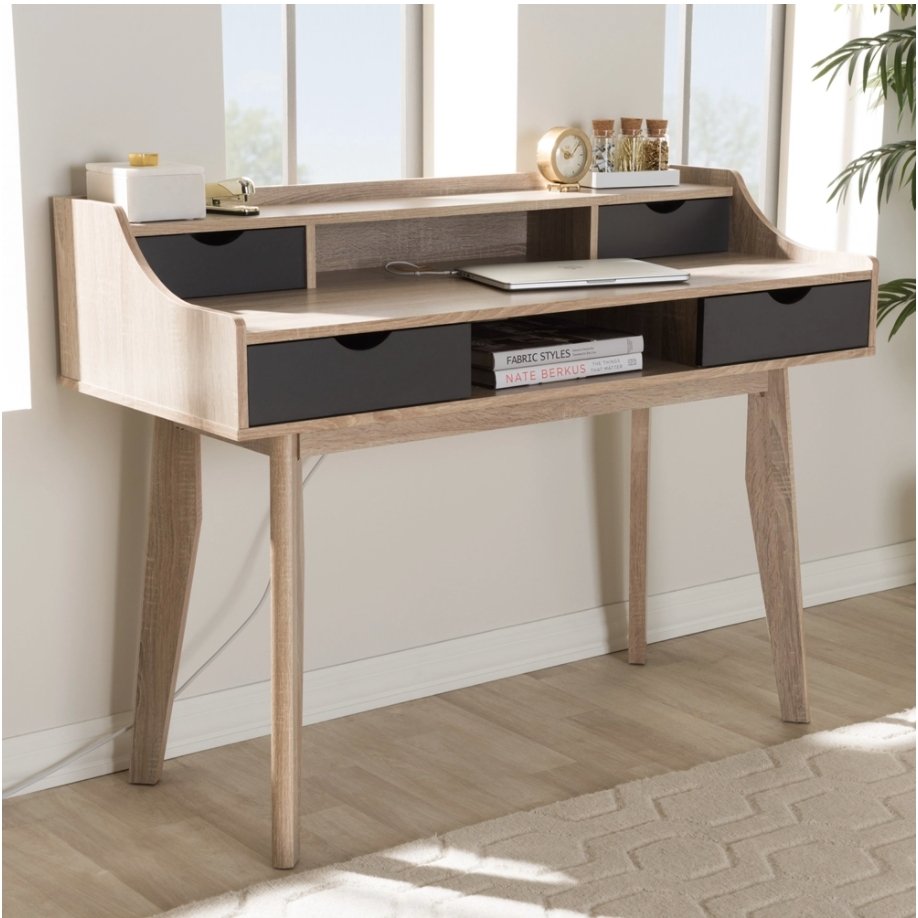 Desk with Fabric Drawers