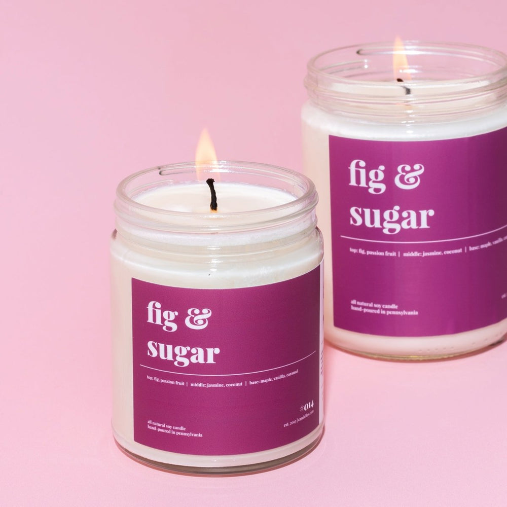 Candelles Fig and Sugar Soy Candle, 9 oz - lily & onyx