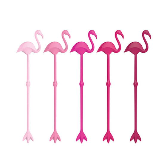 TrueZoo Flamingo Stir Sticks, Set of 5 - lily & onyx