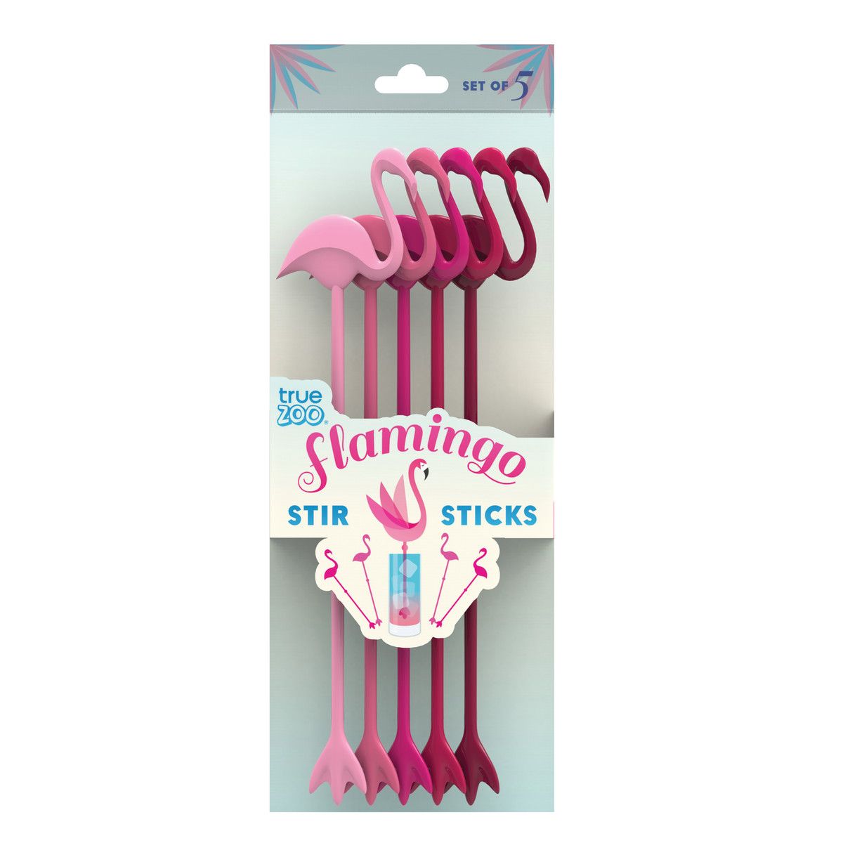 TrueZoo Flamingo Stir Sticks, Set of 5 - lily & onyx