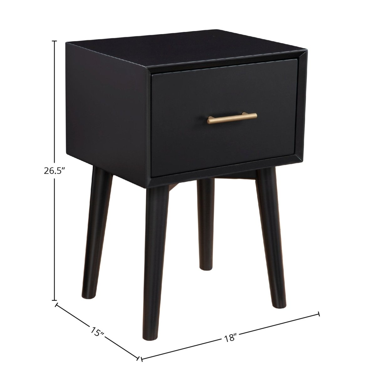 Alpine Furniture Flynn End Table, Black - lily & onyx