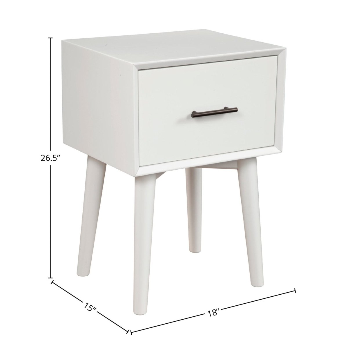 Alpine Furniture Flynn End Table, White - lily & onyx