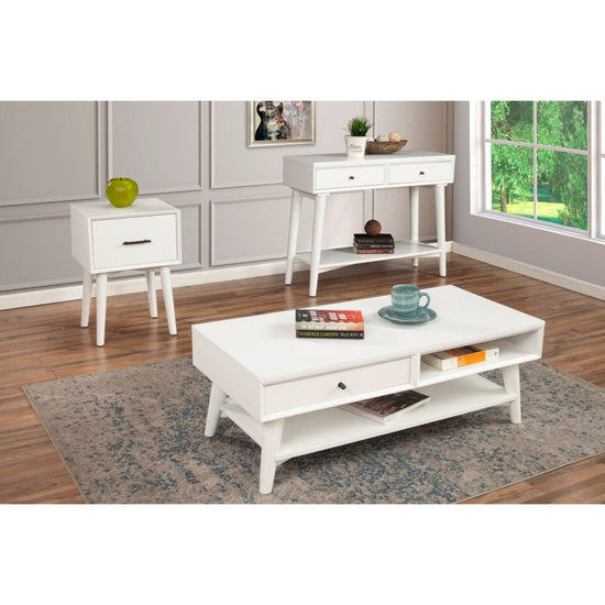 Alpine Furniture Flynn End Table, White - lily & onyx