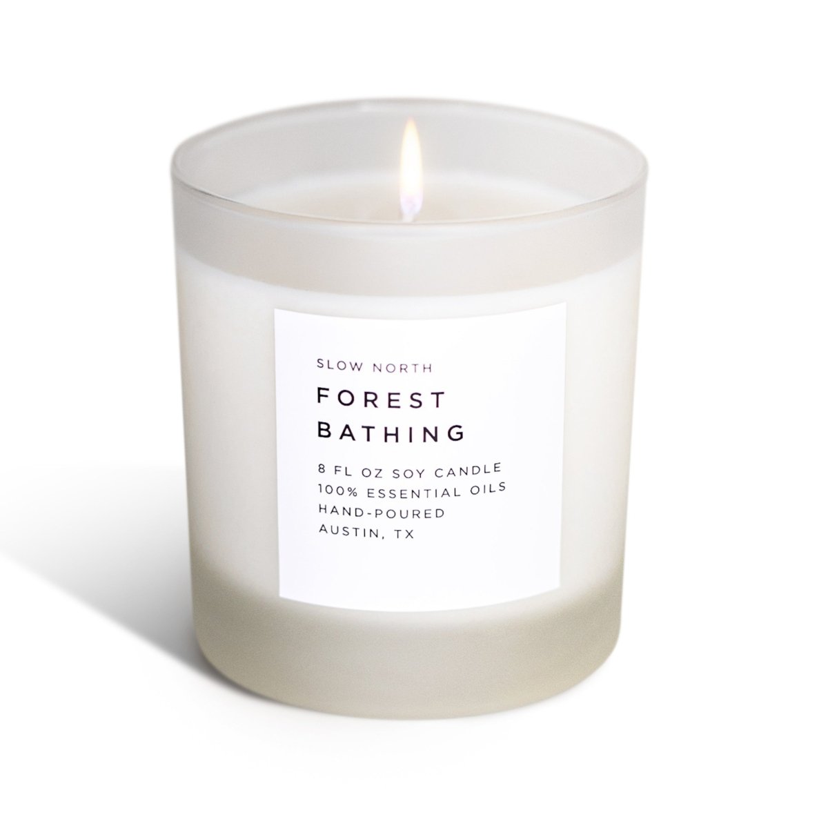 Slow North Forest Bathing | Fir + Pine + Patchouli | Frosted Candle, 8 oz - lily & onyx