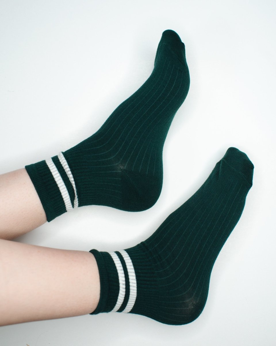Denim & Daisy Forest Green Stripe Socks - lily & onyx