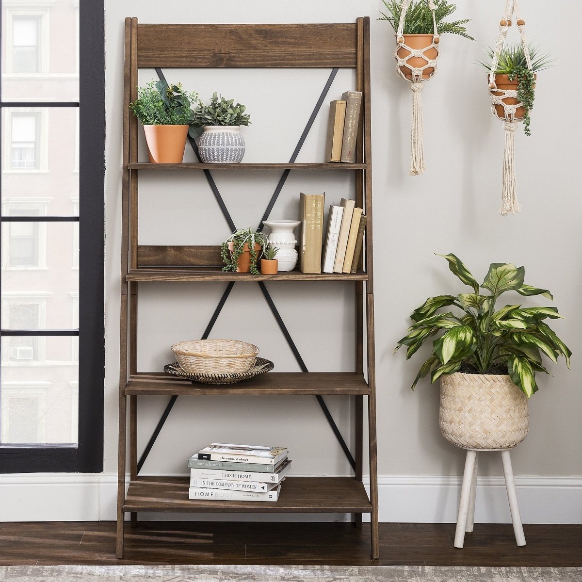 Walker Edison Frankie Solid Wood Bookshelf - lily & onyx