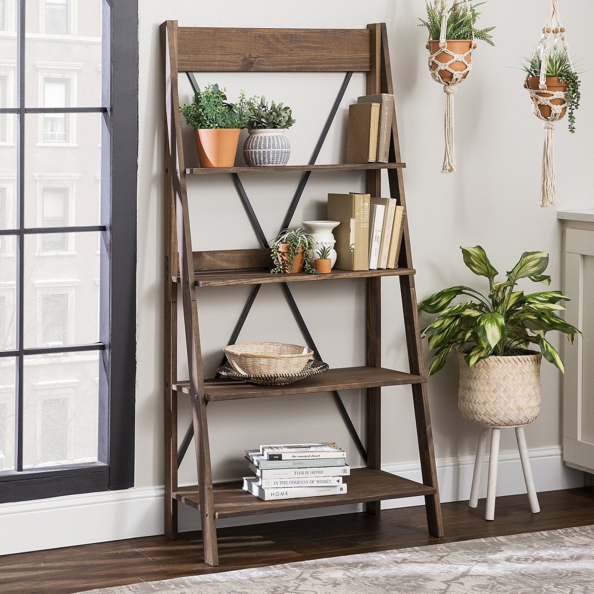 Walker Edison Frankie Solid Wood Bookshelf - lily & onyx