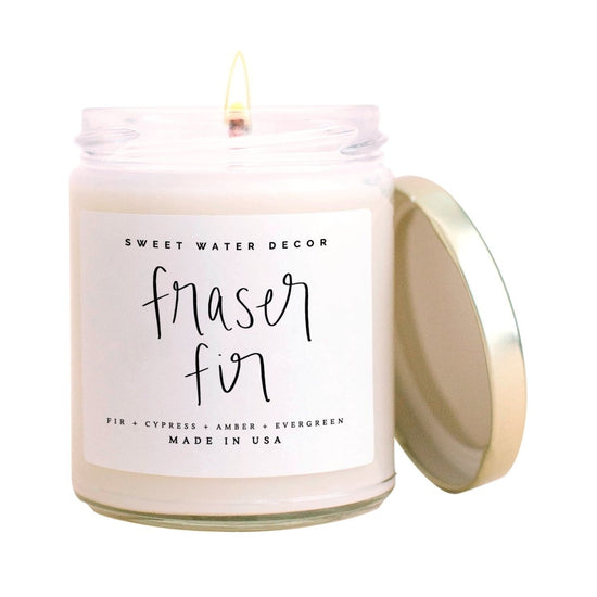 Sweet Water Decor Fraser Fir Soy Candle - Clear Jar - 9 oz - lily & onyx