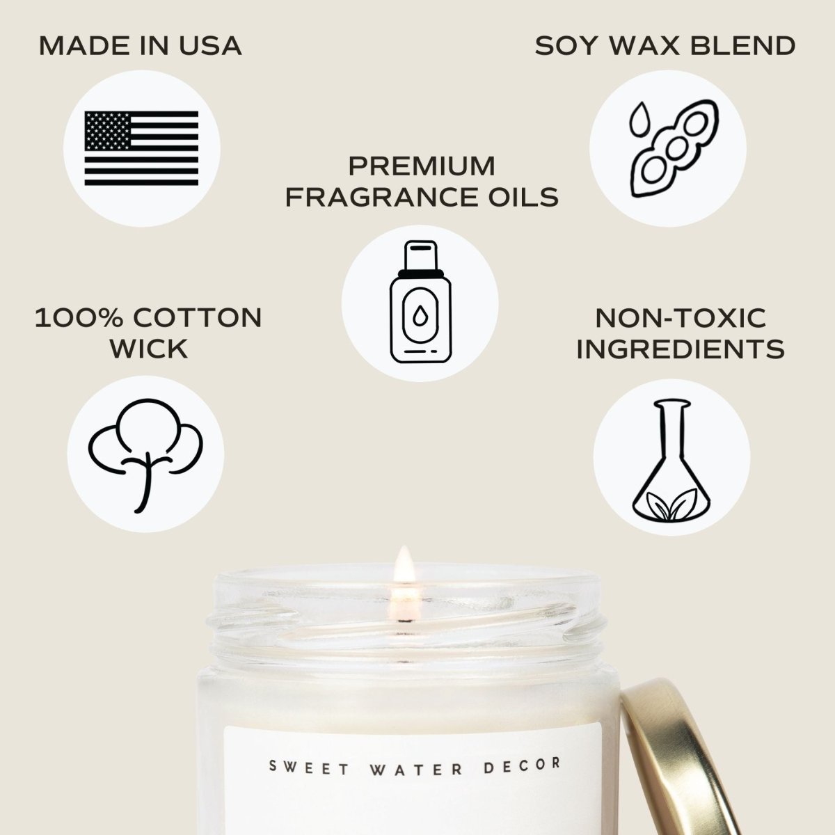 Sweet Water Decor Fraser Fir Soy Candle - Clear Jar - 9 oz - lily & onyx