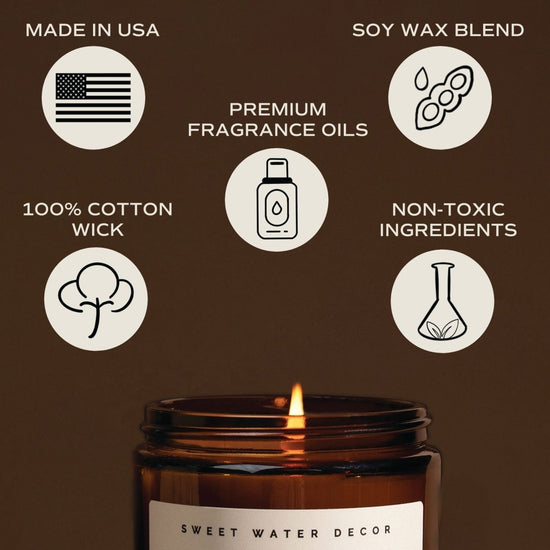 Sweet Water Decor Fresh Coffee Soy Candle - Amber Jar - 9 oz - lily & onyx