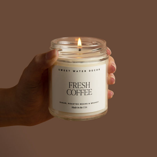 Sweet Water Decor Fresh Coffee Soy Candle - Clear Jar - 9 oz - lily & onyx
