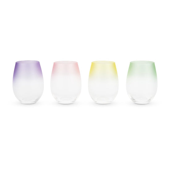 Blush Frosted™ Ombre Stemless Wine Glasses, Set of 4 - lily & onyx