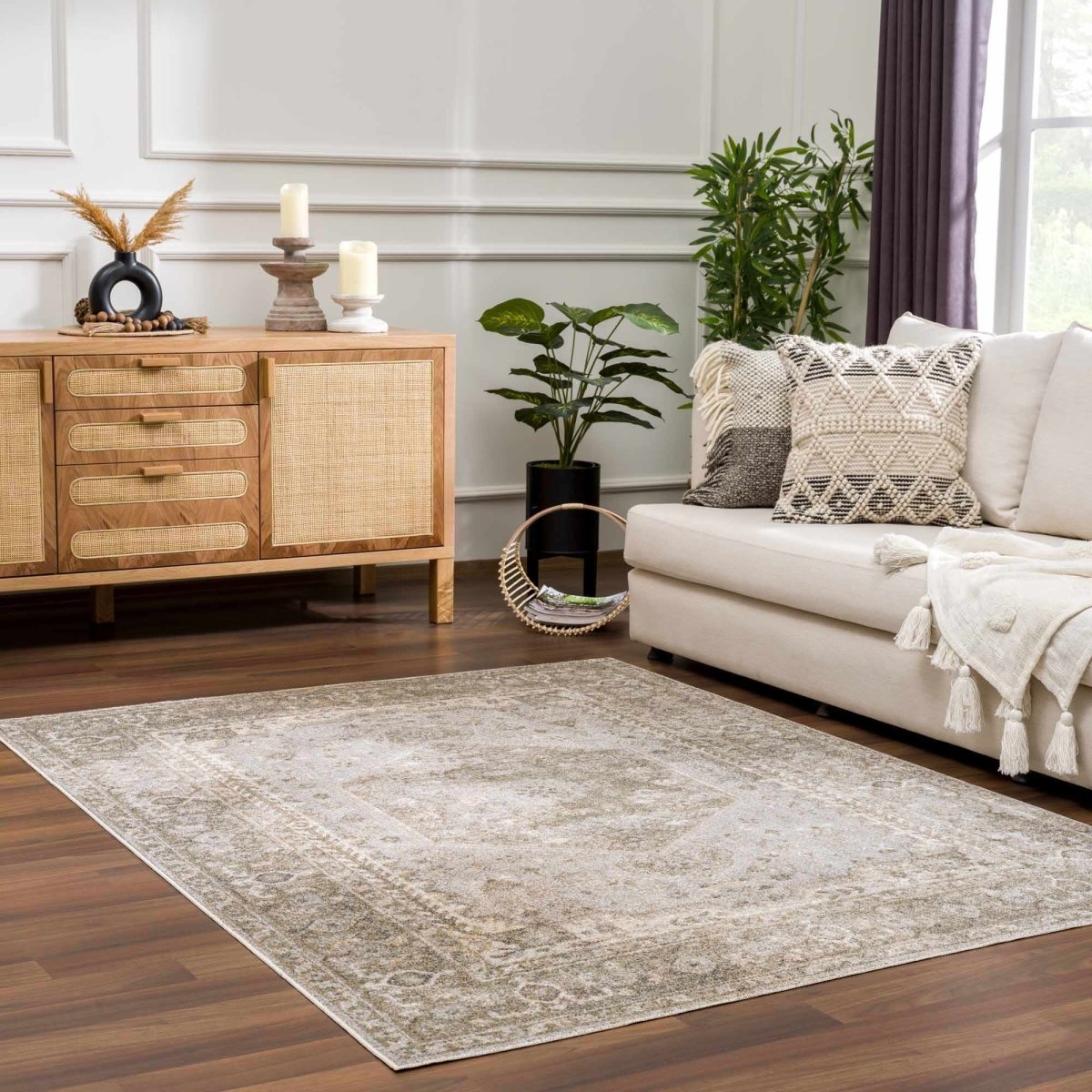 Hauteloom Gael Cream Washable Area Rug - lily & onyx