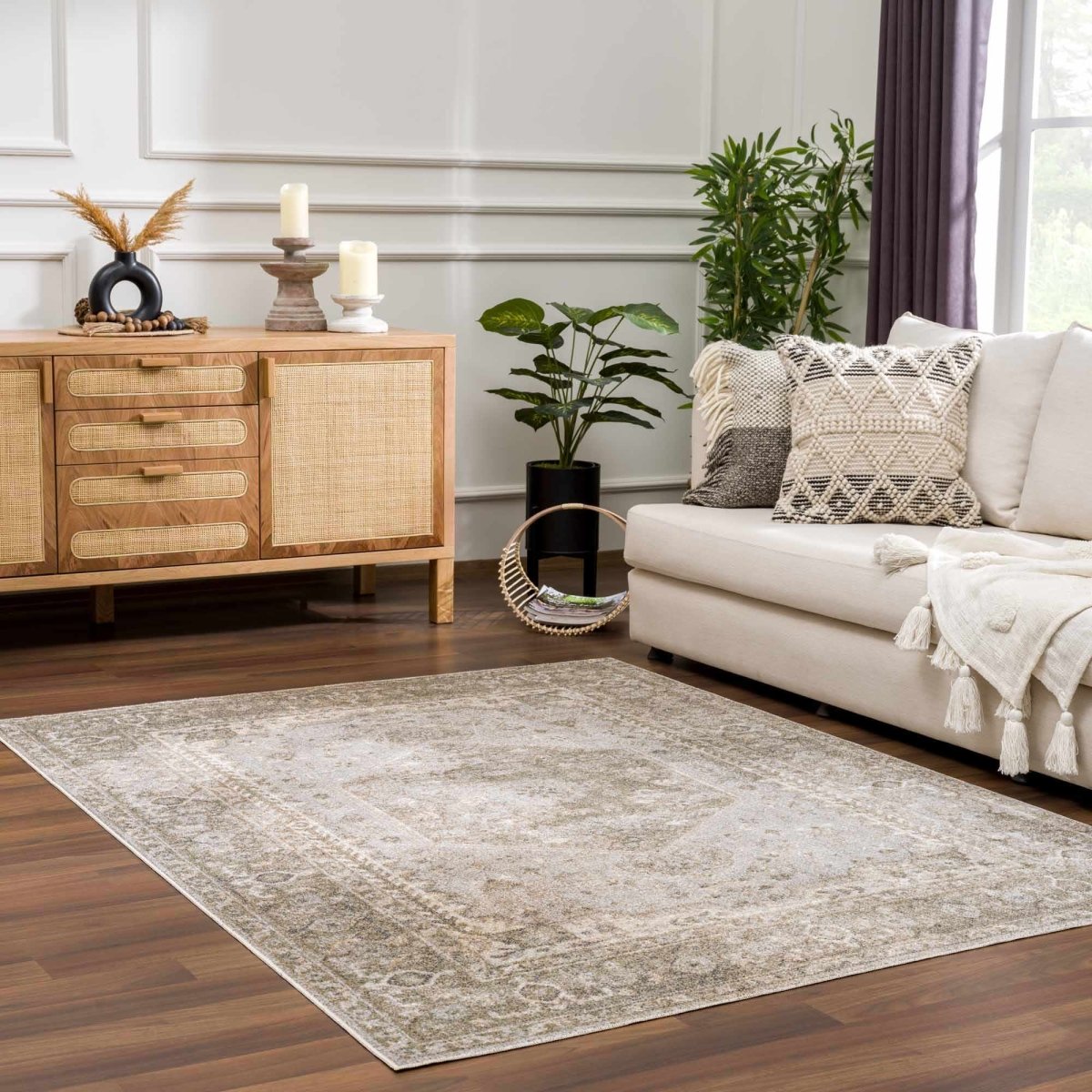 Load image into Gallery viewer, Hauteloom Gael Cream Washable Area Rug - lily &amp;amp; onyx
