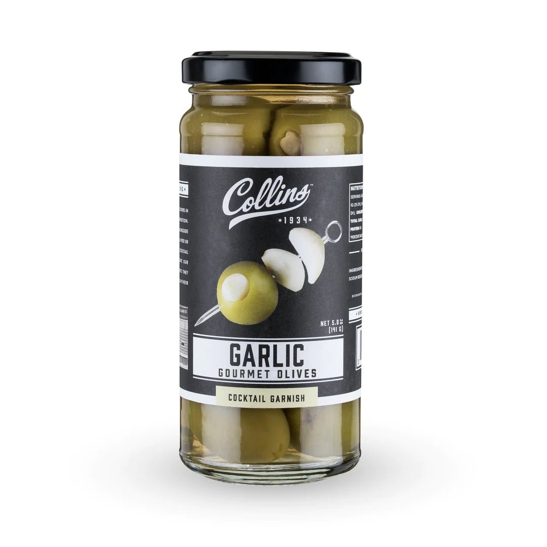 Collins Garlic Queen Cocktail Olives, 4.5 Oz - lily & onyx