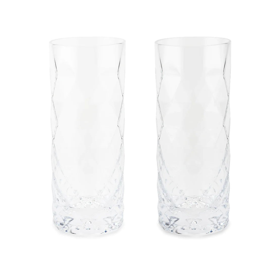 Viski Gem Crystal Highball Glasses, Set of 2 - lily & onyx