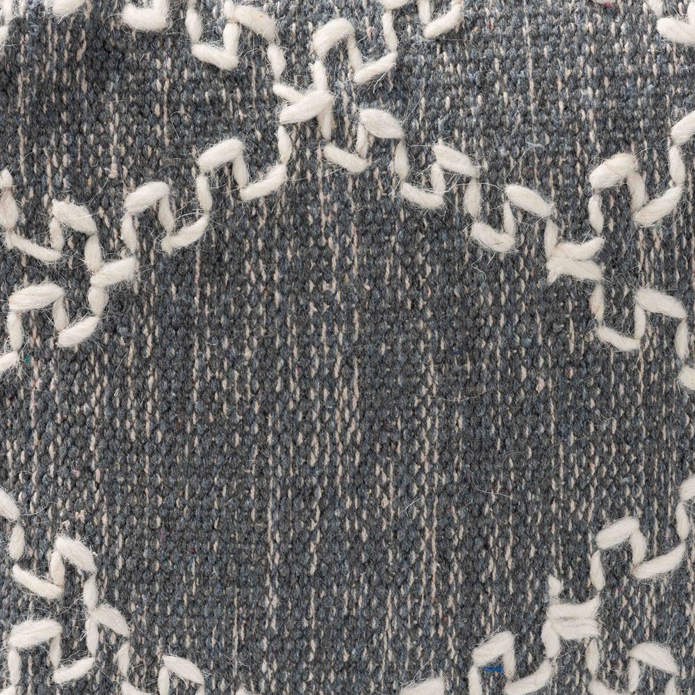 Load image into Gallery viewer, Baxton Studio Geyne Modern And Contemporary Bohemian Gray And Ivory Handwoven Cotton Blend Pouf Ottoman - lily &amp;amp; onyx
