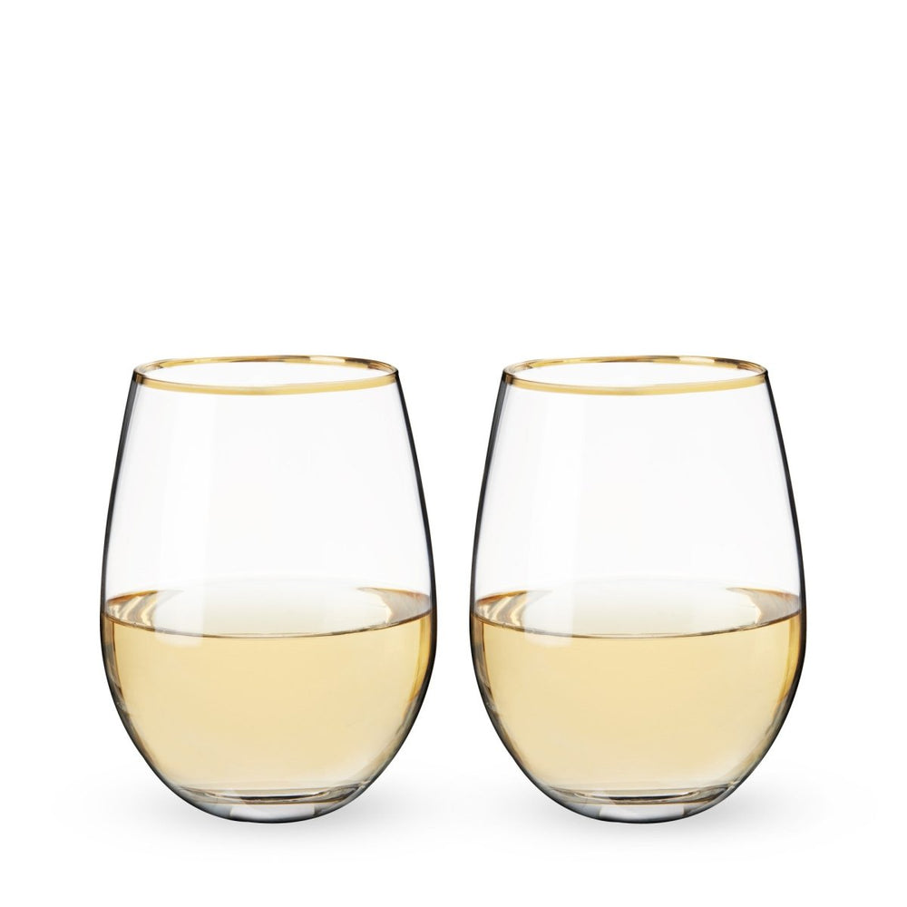 
                      
                        Twine Gilded Stemless Wine Glass, Set of 2 - lily & onyx
                      
                    