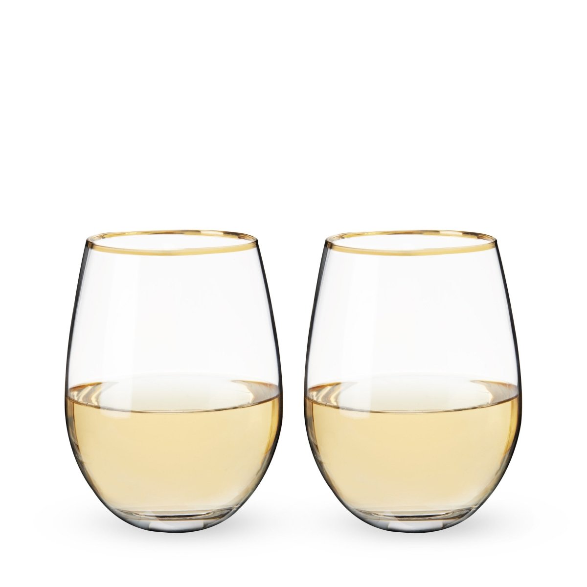 Twine Gilded Stemless Wine Glass, Set of 2 - lily & onyx