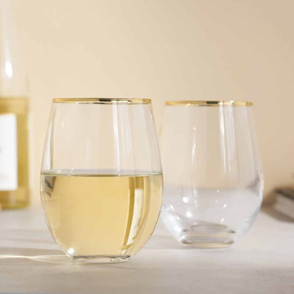 
                      
                        Twine Gilded Stemless Wine Glass, Set of 2 - lily & onyx
                      
                    