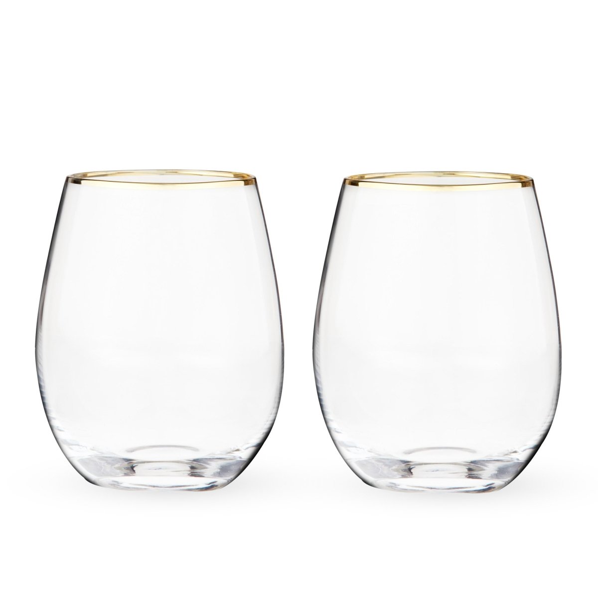 Twine Gilded Stemless Wine Glass, Set of 2 - lily & onyx