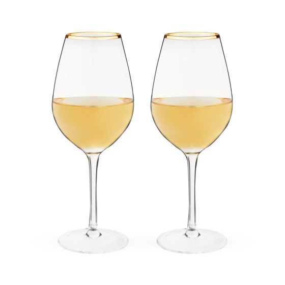 Twine Gilded Stemmed Wine Glass Set - lily & onyx