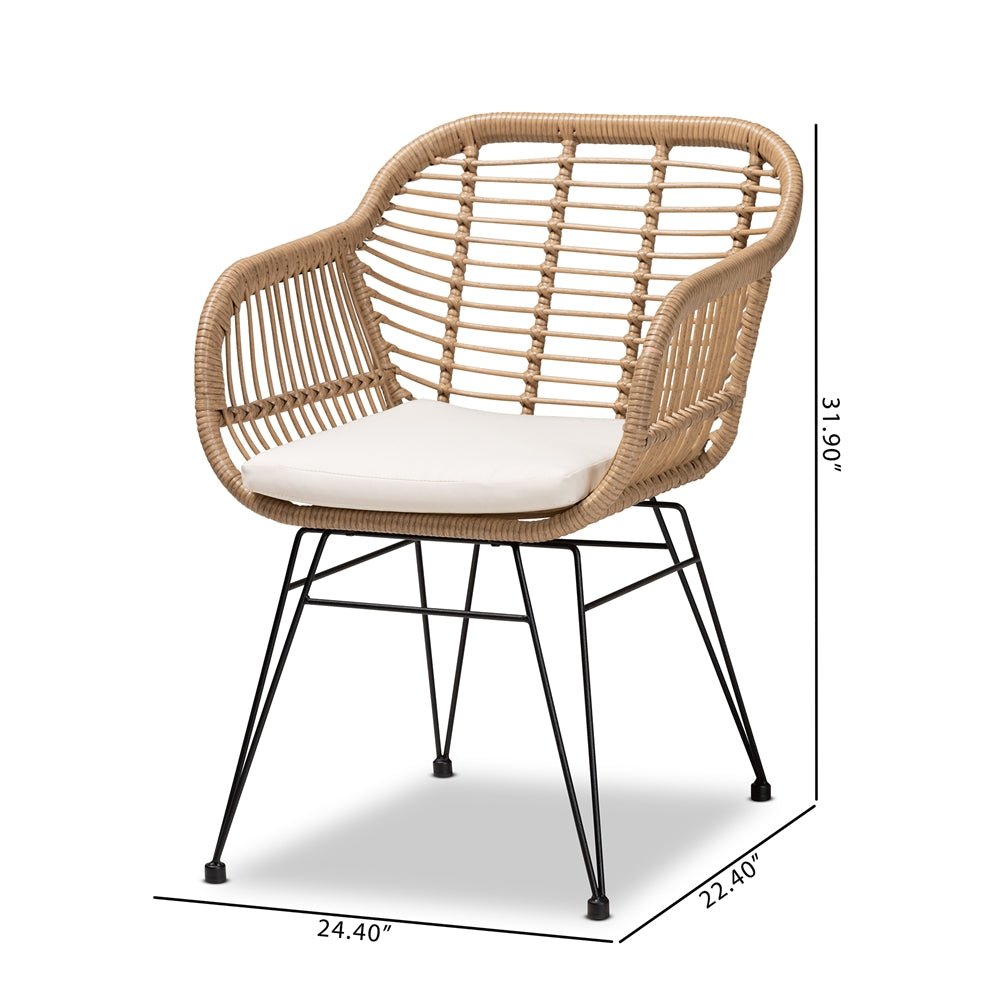 
                      
                        Baxton Studio Giorgia Modern & Contemporary Beige Fabric & Brown Synthetic Rattan 2 Piece Patio Chair Set - lily & onyx
                      
                    