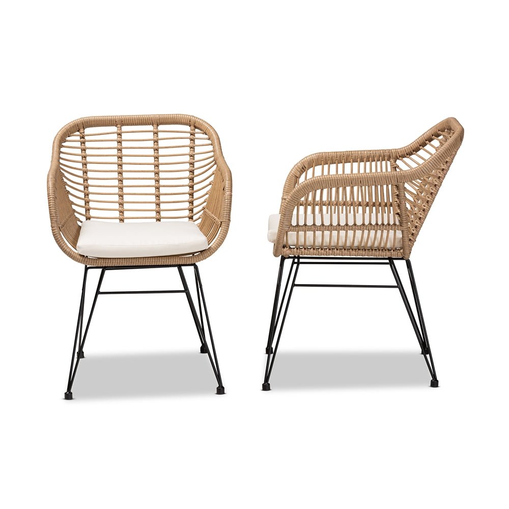 
                      
                        Baxton Studio Giorgia Modern & Contemporary Beige Fabric & Brown Synthetic Rattan 2 Piece Patio Chair Set - lily & onyx
                      
                    