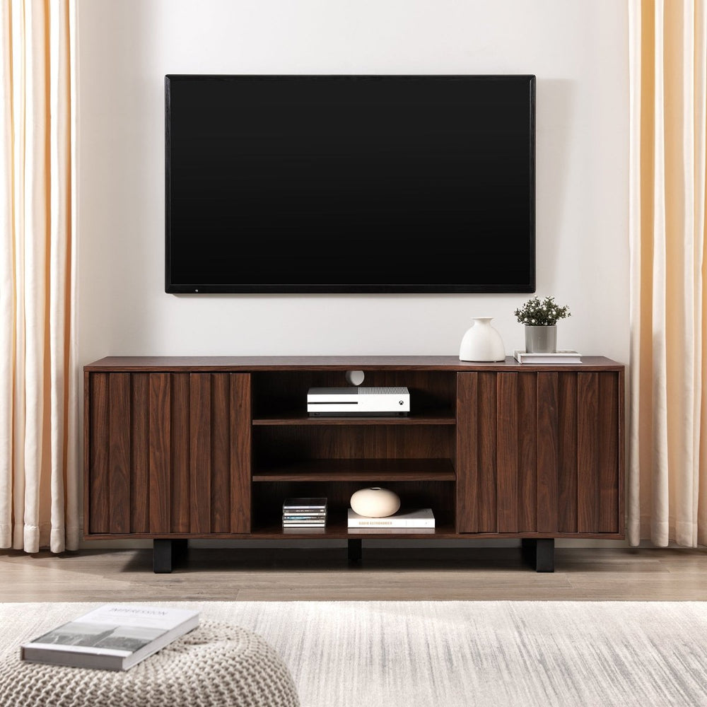 Walker Edison Girona 60" Modern TV Stand with Paneled Doors - lily & onyx