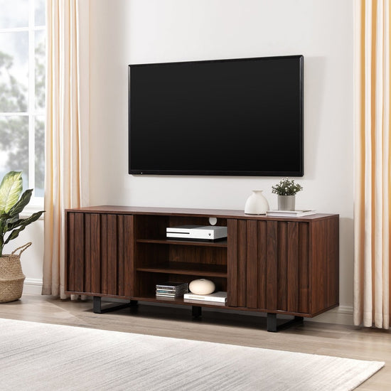 Walker Edison Girona 60" Modern TV Stand with Paneled Doors - lily & onyx