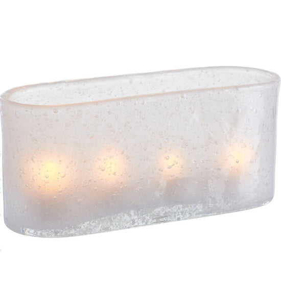 Load image into Gallery viewer, texxture Glacier™ Frosted Glass Candle Trough &amp;amp; Vase - lily &amp;amp; onyx
