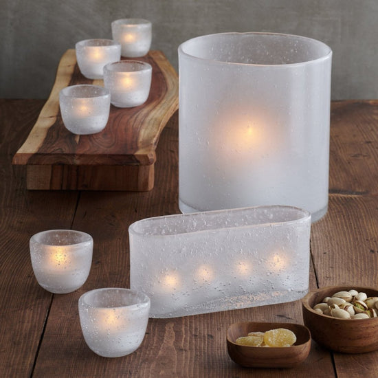 texxture Glacier™ Frosted Glass Votive Candleholder, Set Of 3 - lily & onyx