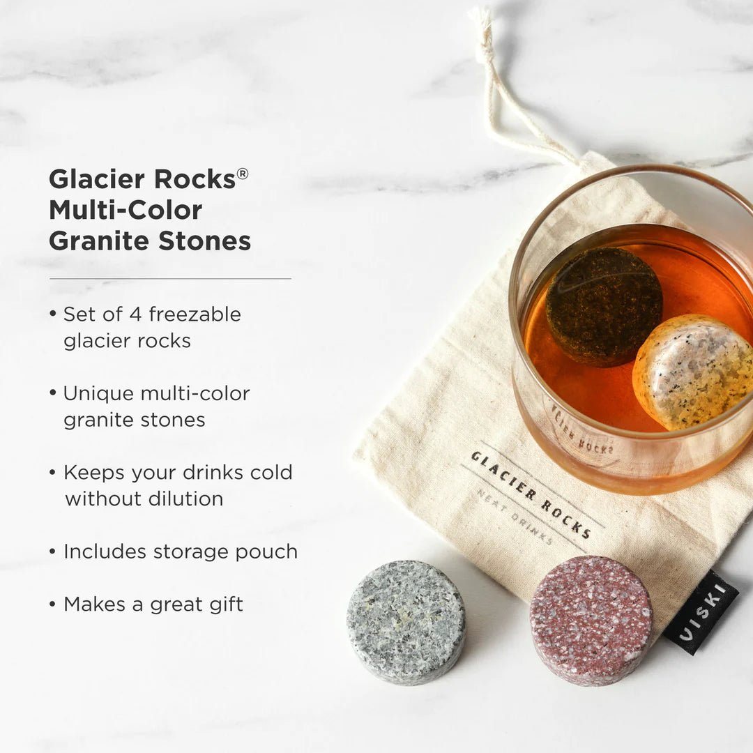 Viski Glacier Rocks® Multi Color Granite Chilling Stones - lily & onyx